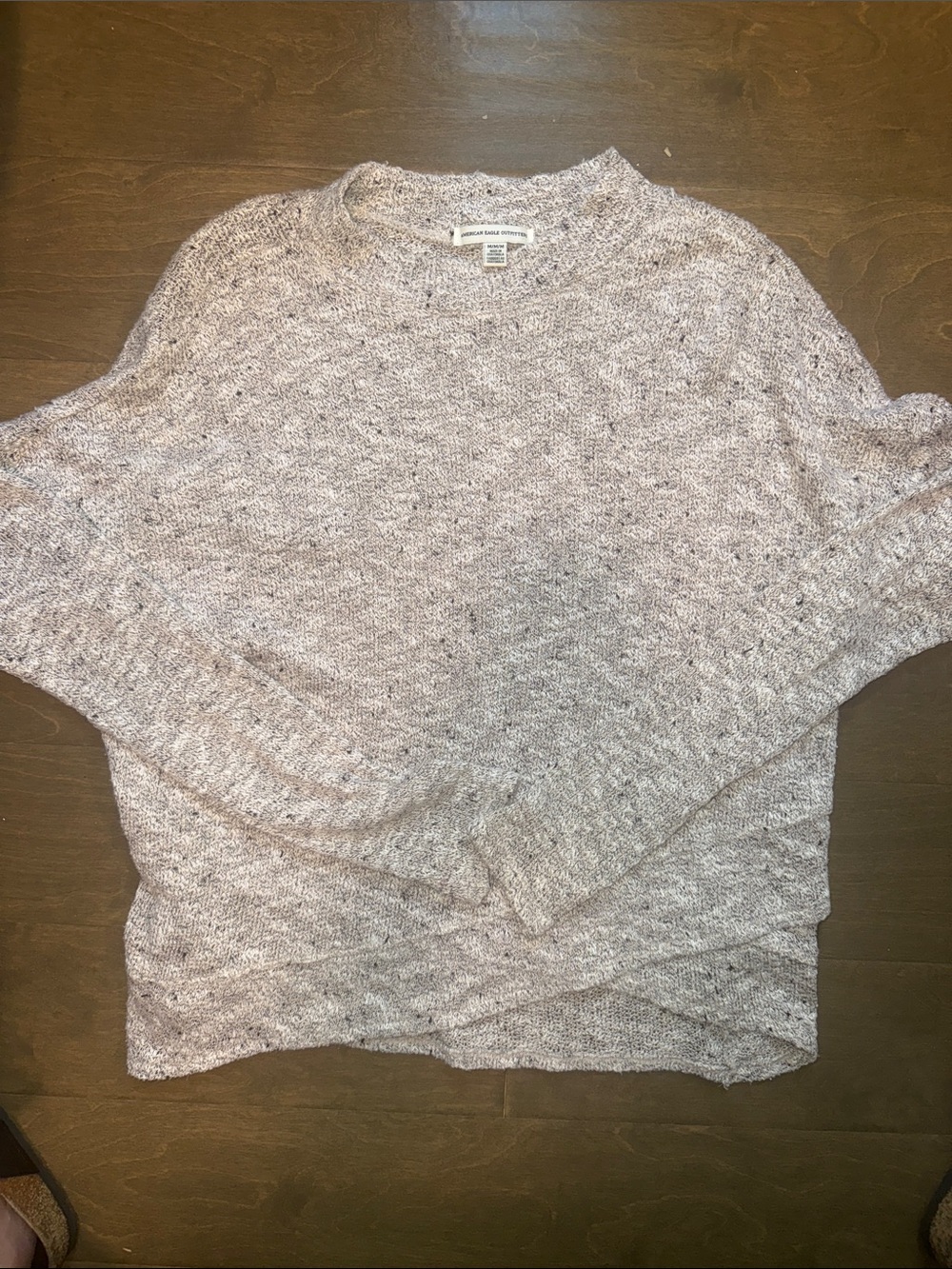 American Eagle Heathered Mauve Crewneck Sweater